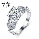 Flower Crystal Wedding Ring For Women Jewelry Accessories Rose Gold Gold Engagem