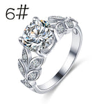 Flower Crystal Wedding Ring For Women Jewelry Accessories Rose Gold Gold Engagem