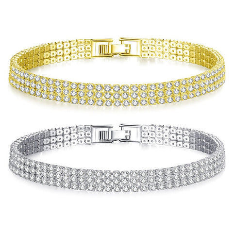 Hip Hop Men Bracelet Series Rhinestone Bracelet Chain Bling Crystal Bracelet