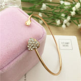 2019 New Heart Crystal Love Opening Bracelet Crystal Bracelets Bracelets For Women